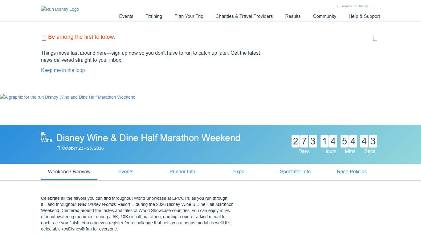 Disney Wine & Dine Half Marathon Weekend | runDisney